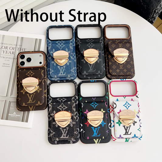 Funda cruzada de lujo para iPhone con bolsillo para tarjetas & Correa desmontable