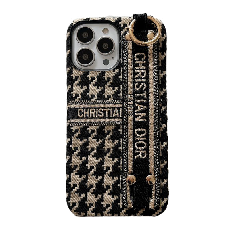 Faisean Cás iPhone Wristband Houndstooth