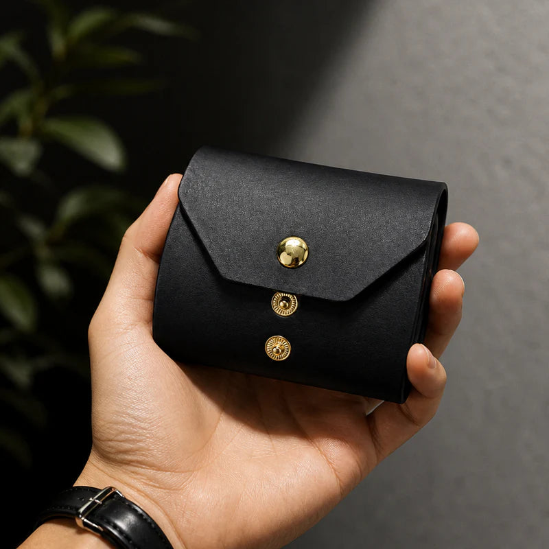 Handcrafted Leather Cash Wrap Wallet - Slim, Minimal, Essential