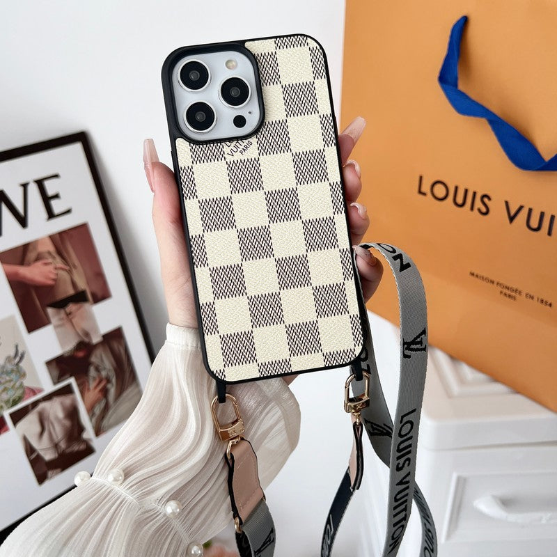 Luksuzna crna & bijela Crossbody maska za iPhone