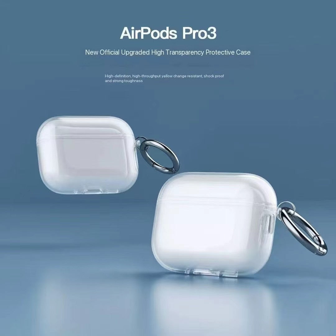Transparent AirPods Case with Metal Hook