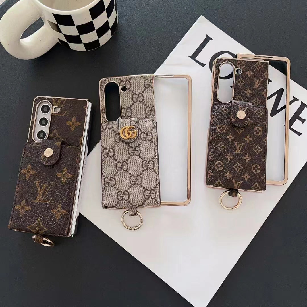 LUXUSNÍ ELEKTROPLATÍCÍ MONOGRAMOVÝ DRŽÁK KARTY CROSSBODY SAMSUNG Z FOLD POUZDRO