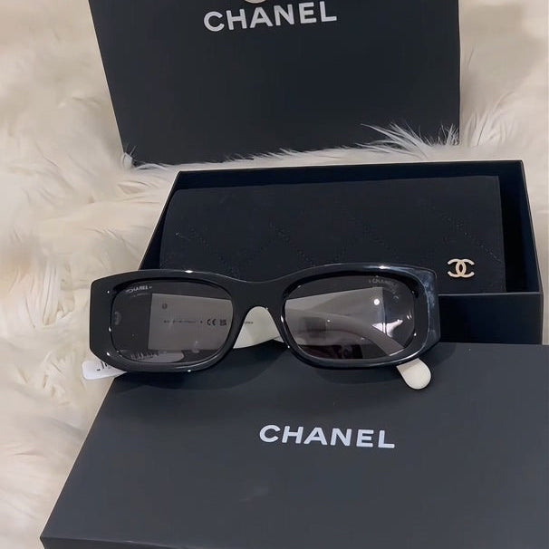 CC rechthoekige zonnebril van acetaat