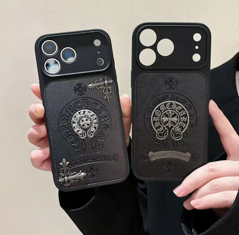 Gothic Emblem Black Leather Look Case