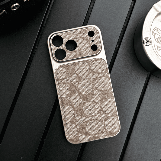 Funda de teléfono de cuero con patrón de lujo y bordes a prueba de golpes