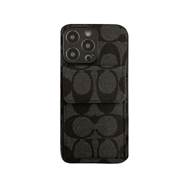 Klasické pouzdro na iPhone s peněženkou černé-HP240513