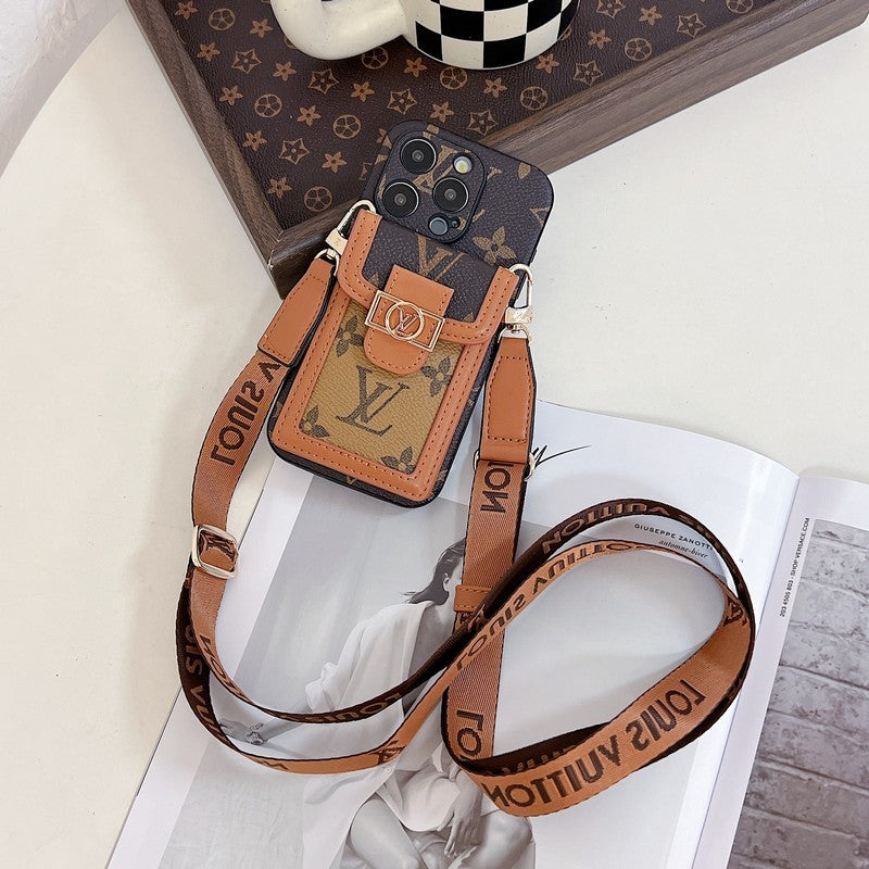 Ylellinen korttipidike Crossbody iPhone-kotelo