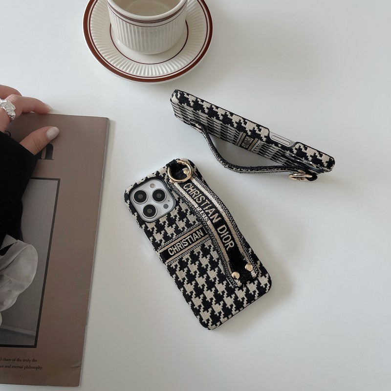 Faisean Cás iPhone Wristband Houndstooth