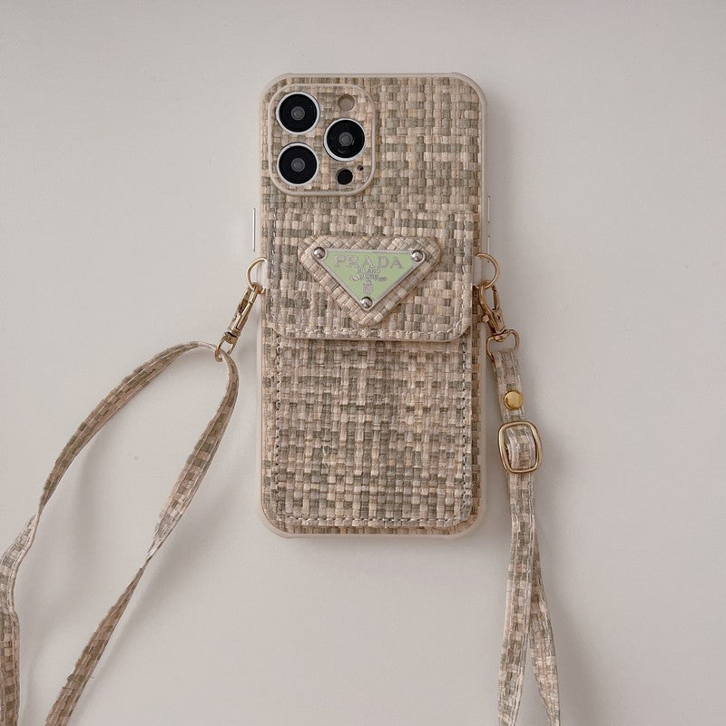 Luksus Weave Card Bag Crossbody iPhone etui