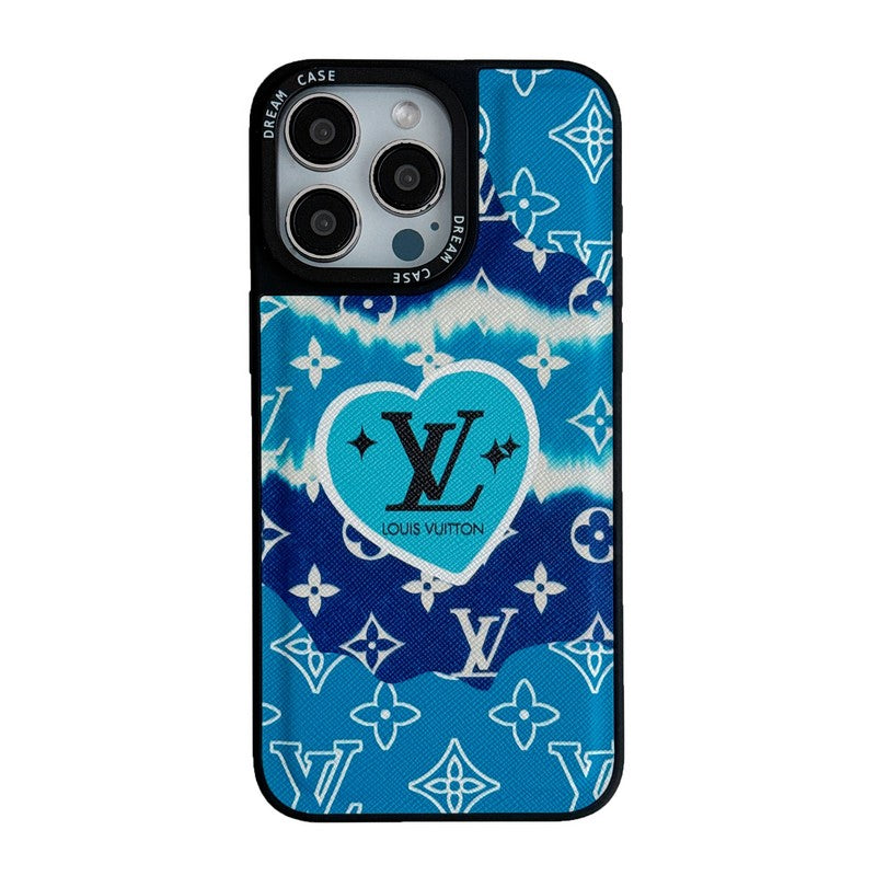 Ylellinen sininen nahkainen iPhone-kotelo