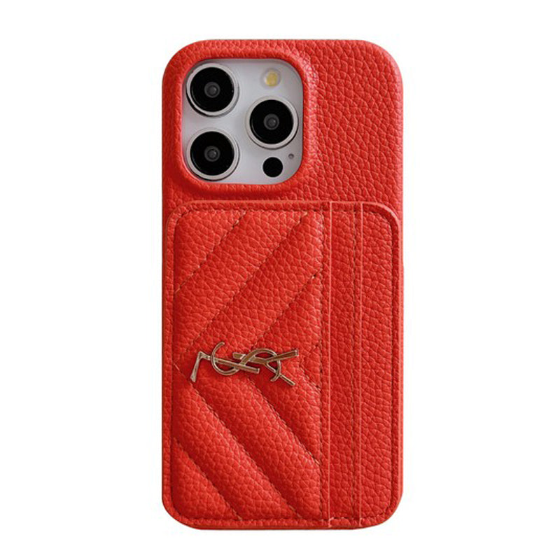 Cás iPhone Leathar Mála Cárta Naomh