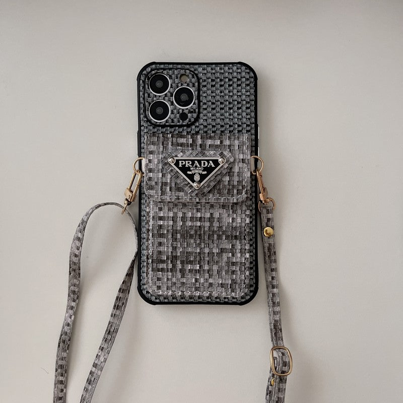 Luksus Weave Card Bag Crossbody iPhone etui