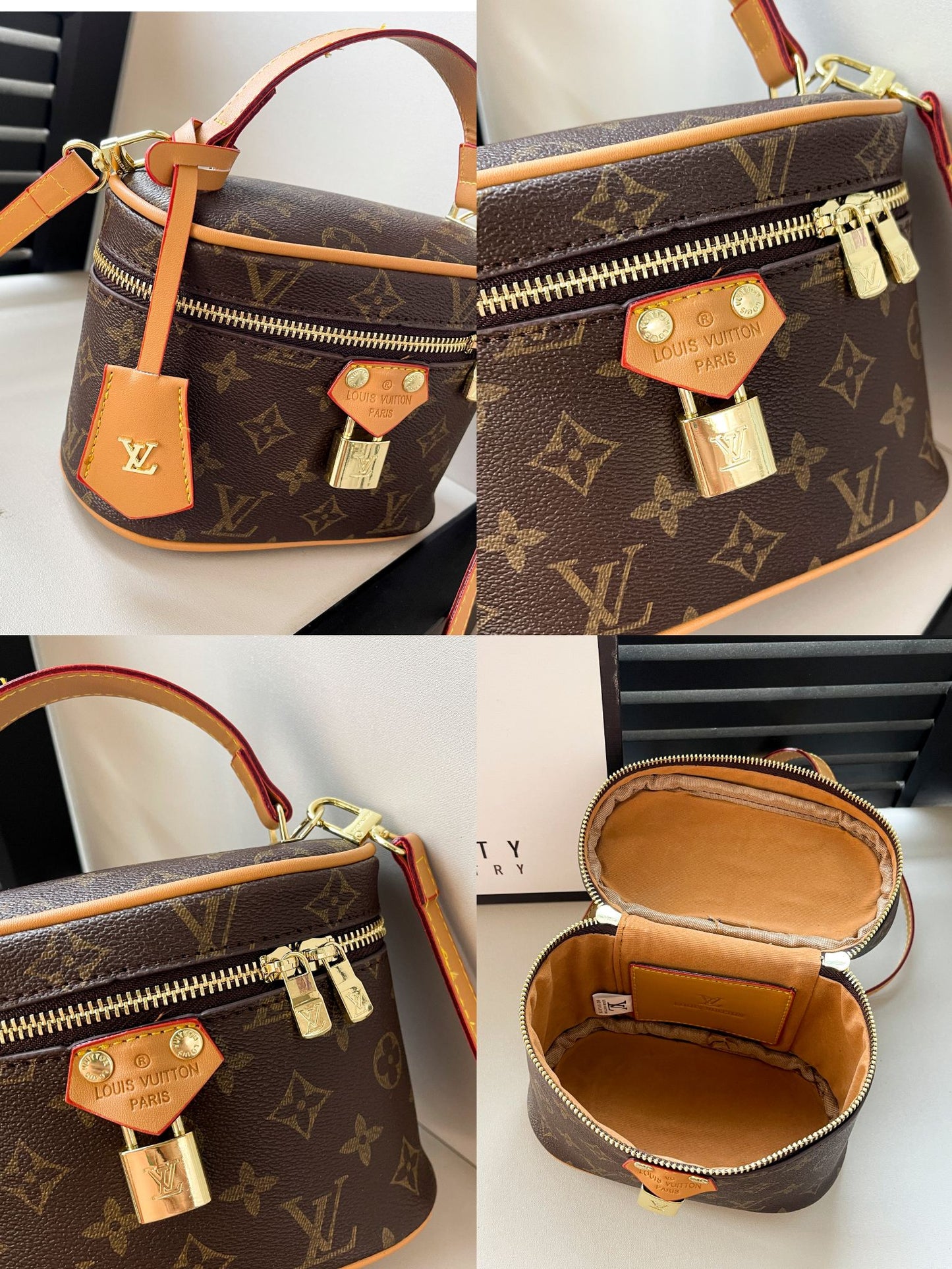 Vintage-geïnspireerde Box-handtas – Elegante draagtas met monogram