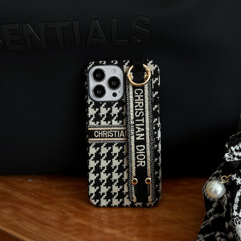 Faisean Cás iPhone Wristband Houndstooth