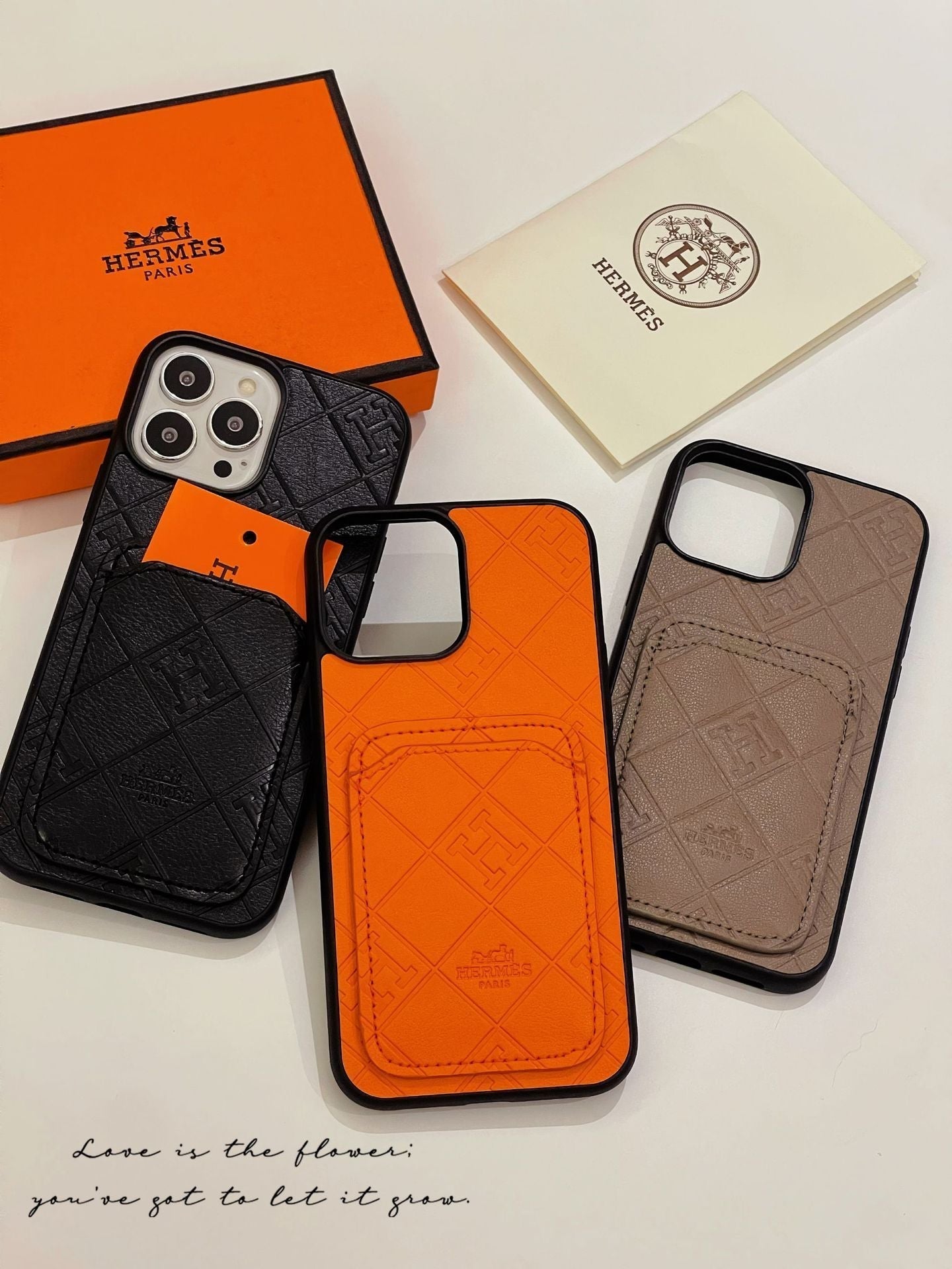 H kožni držač za kartice iPhone Case
