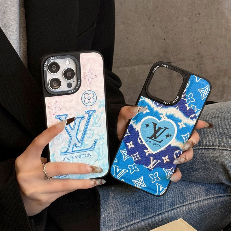 Ylellinen sininen nahkainen iPhone-kotelo