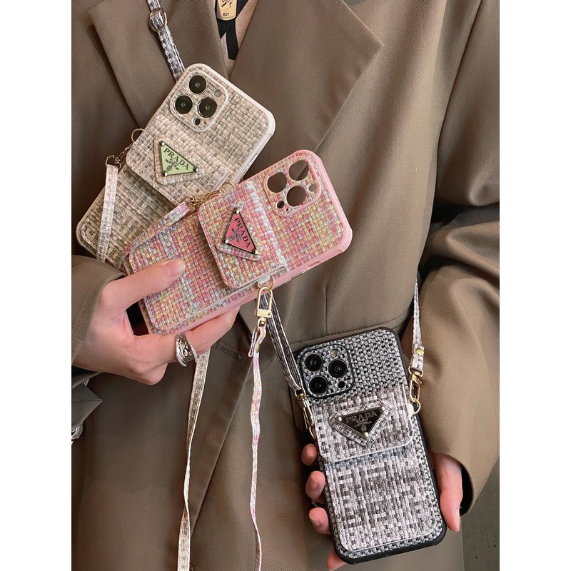Luksus Weave Card Bag Crossbody iPhone etui