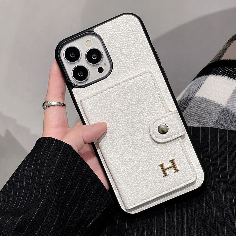 Custodia per iPhone porta carte in pelle H