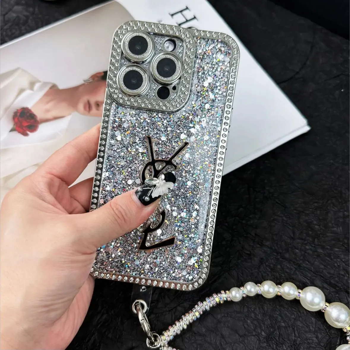 Luxury Glitter Holographic Y - S - Θήκη iPhone εμπνευσμένη από L – Έκδοση Diamond Shine
