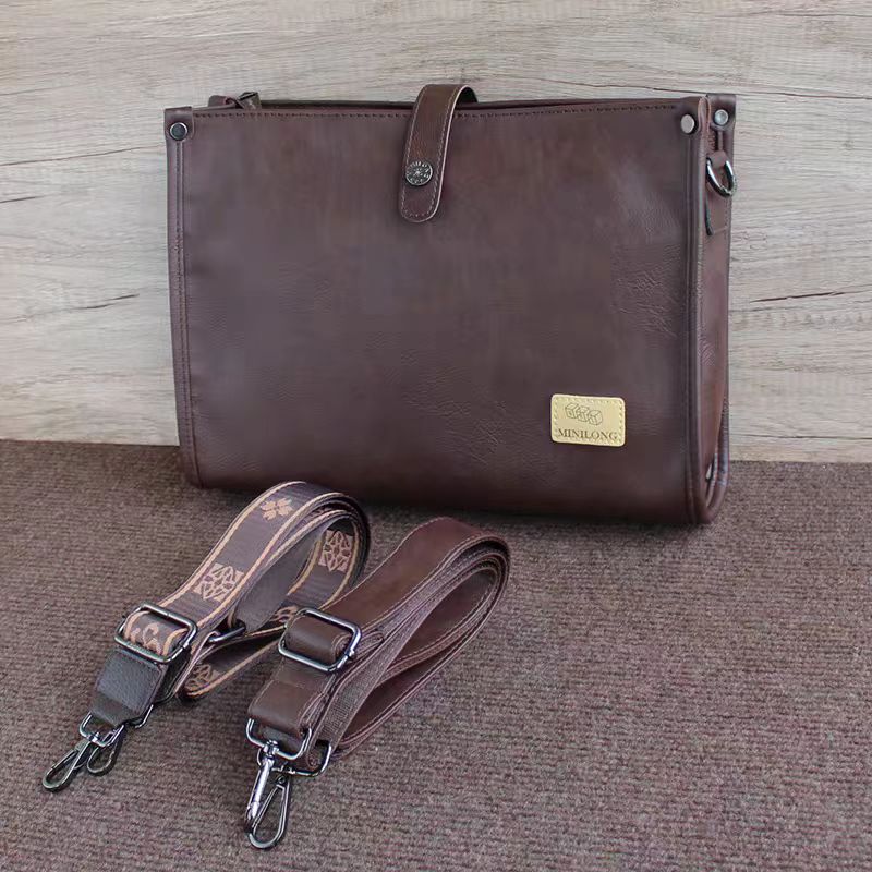 Ძვირადღირებული ტყავის ჯვარედინი ჩანთა