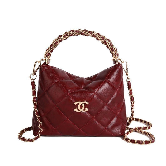 Prošívaná taška Chain Cloud - Crossbody s texturou s nastavitelným popruhem