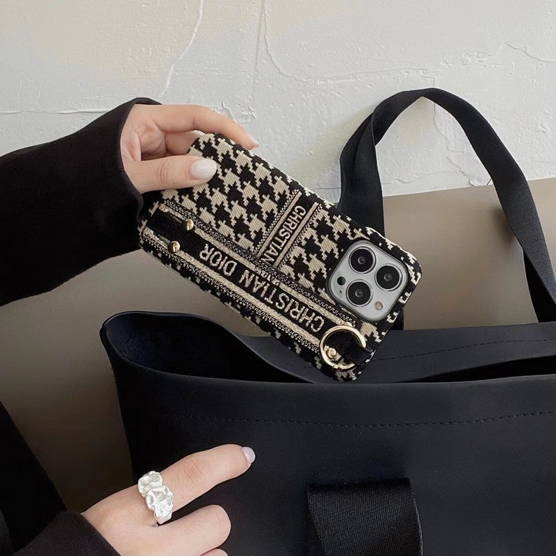Faisean Cás iPhone Wristband Houndstooth