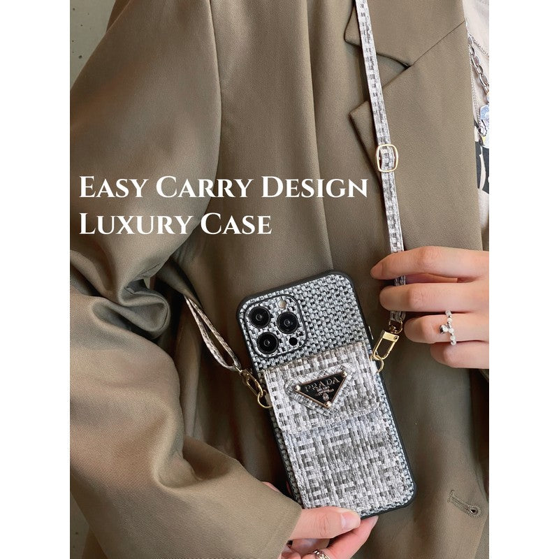 Luksus Weave Card Bag Crossbody iPhone etui