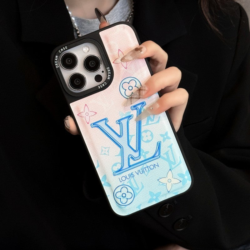 Ylellinen sininen nahkainen iPhone-kotelo