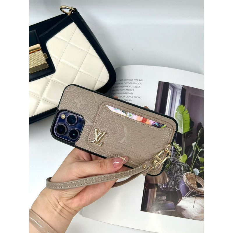 लक्ज़री चार रंग कार्ड बैग iPhone केस