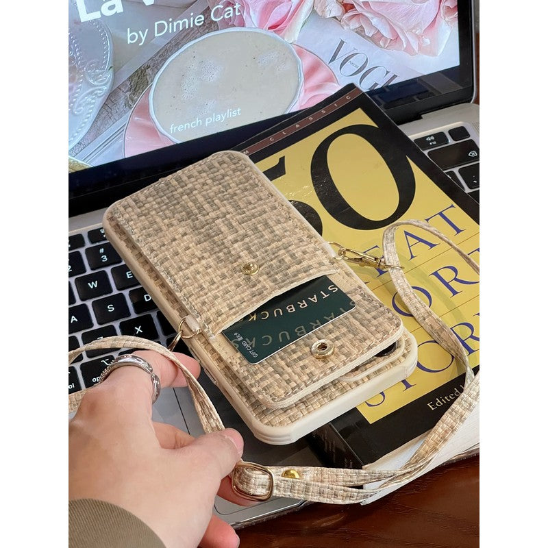 Luksus Weave Card Bag Crossbody iPhone etui