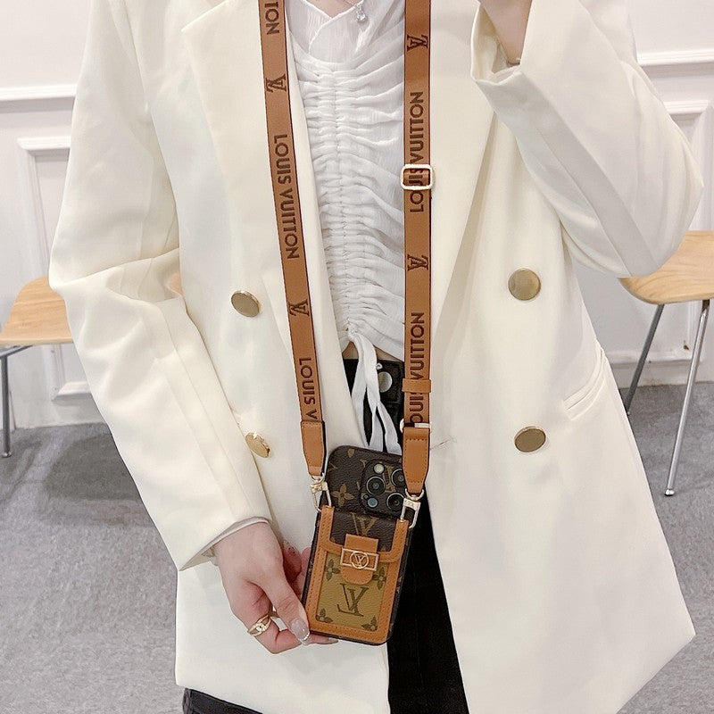 Ylellinen korttipidike Crossbody iPhone-kotelo