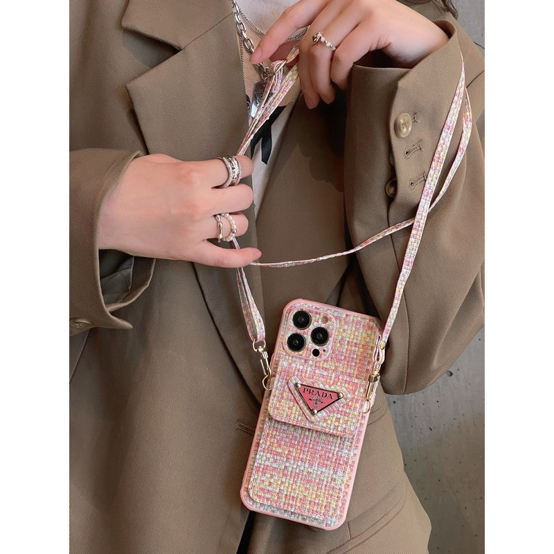 Luksus Weave Card Bag Crossbody iPhone etui