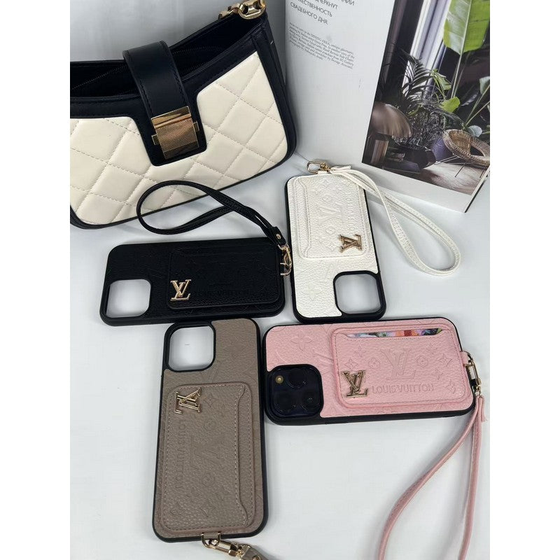 लक्ज़री चार रंग कार्ड बैग iPhone केस