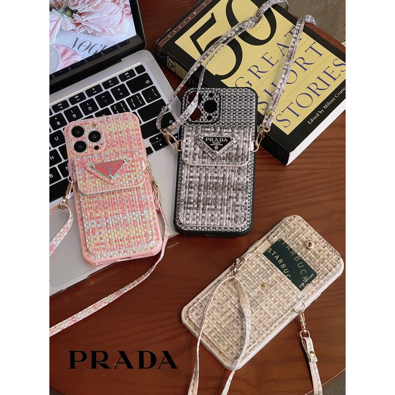 Luksus Weave Card Bag Crossbody iPhone etui