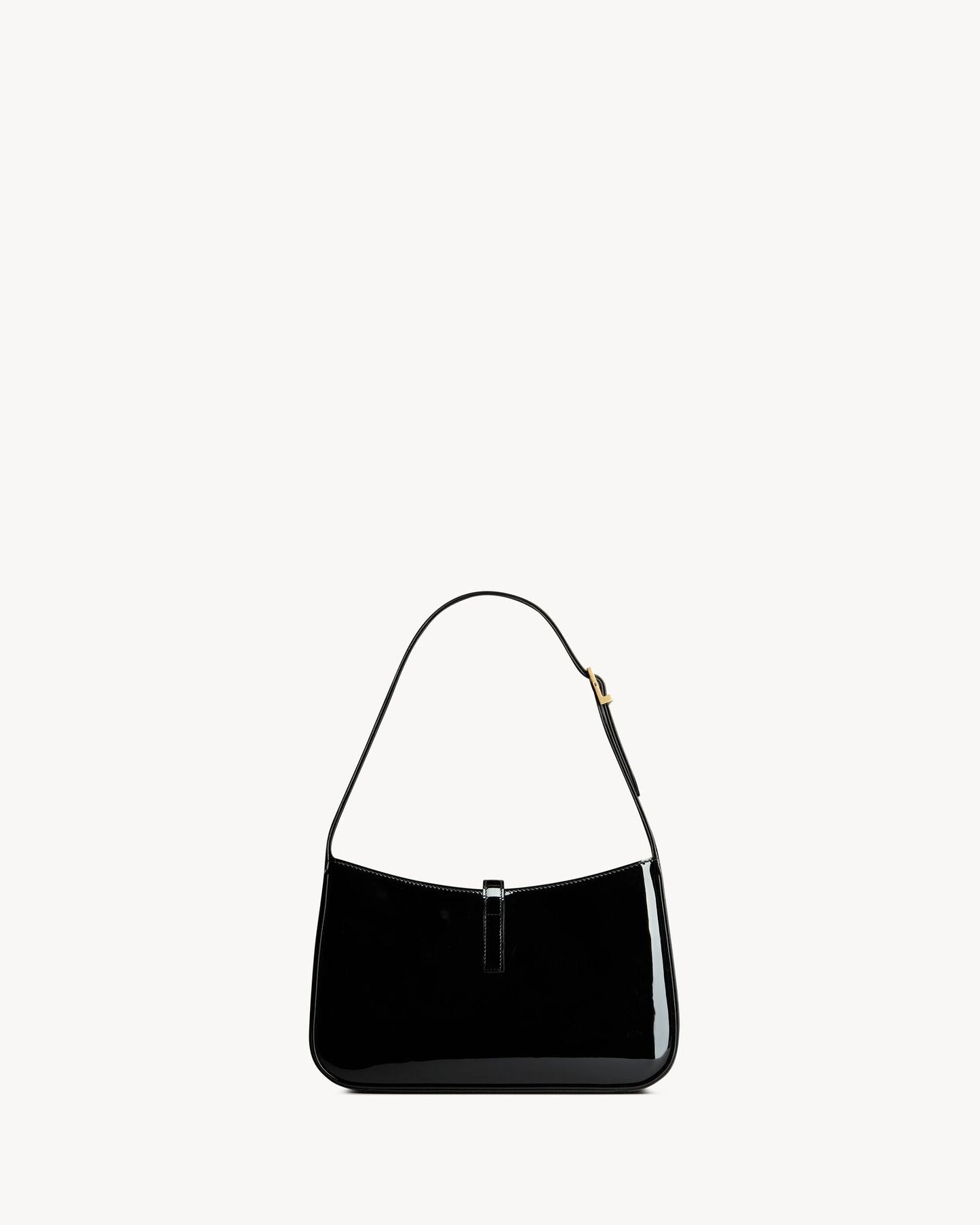 Saint Laurent Le 5 à 7 Lakovaná kůže Hobo – Burgundská elegance