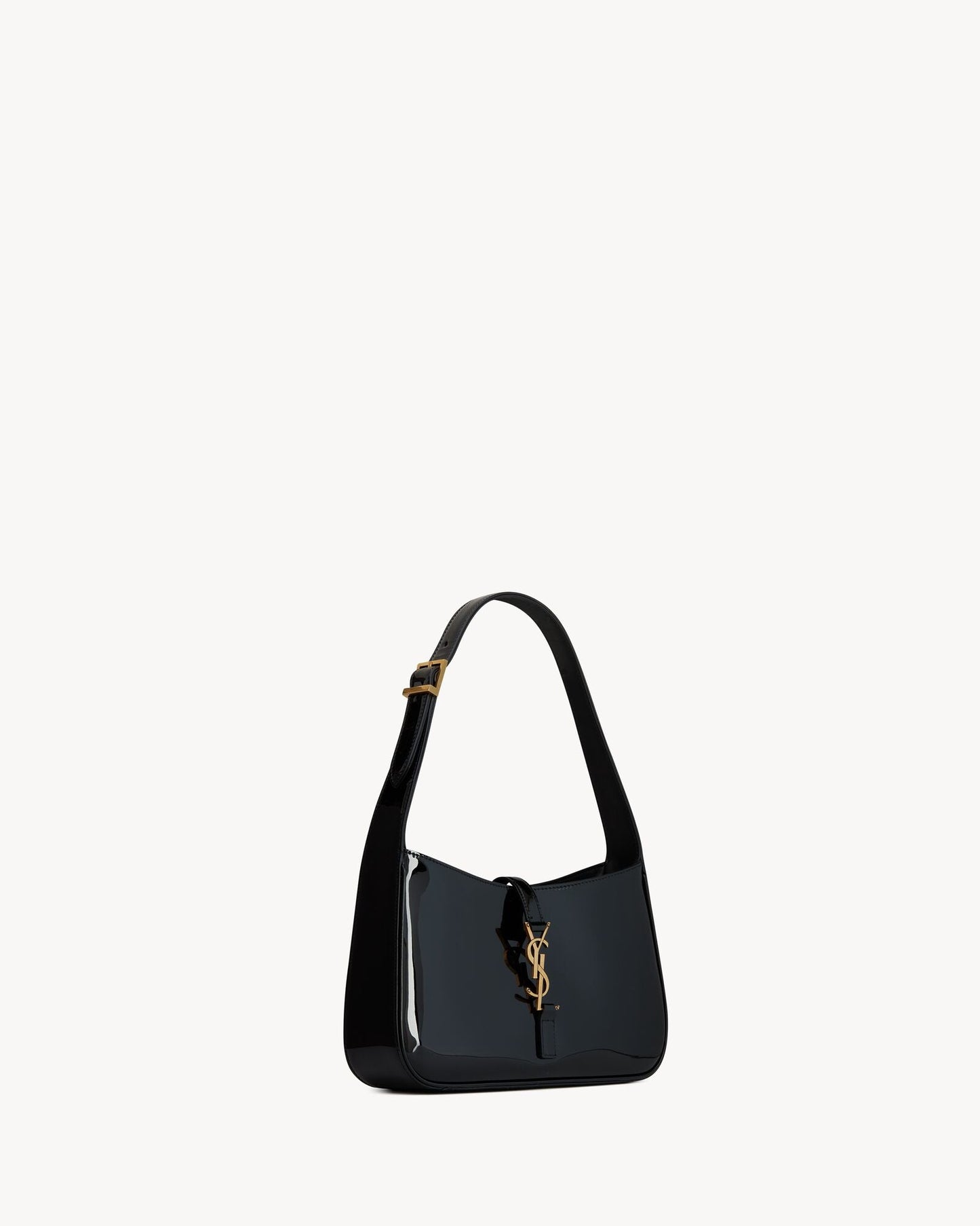 Saint Laurent Le 5 à 7 Lakovaná kůže Hobo – Burgundská elegance