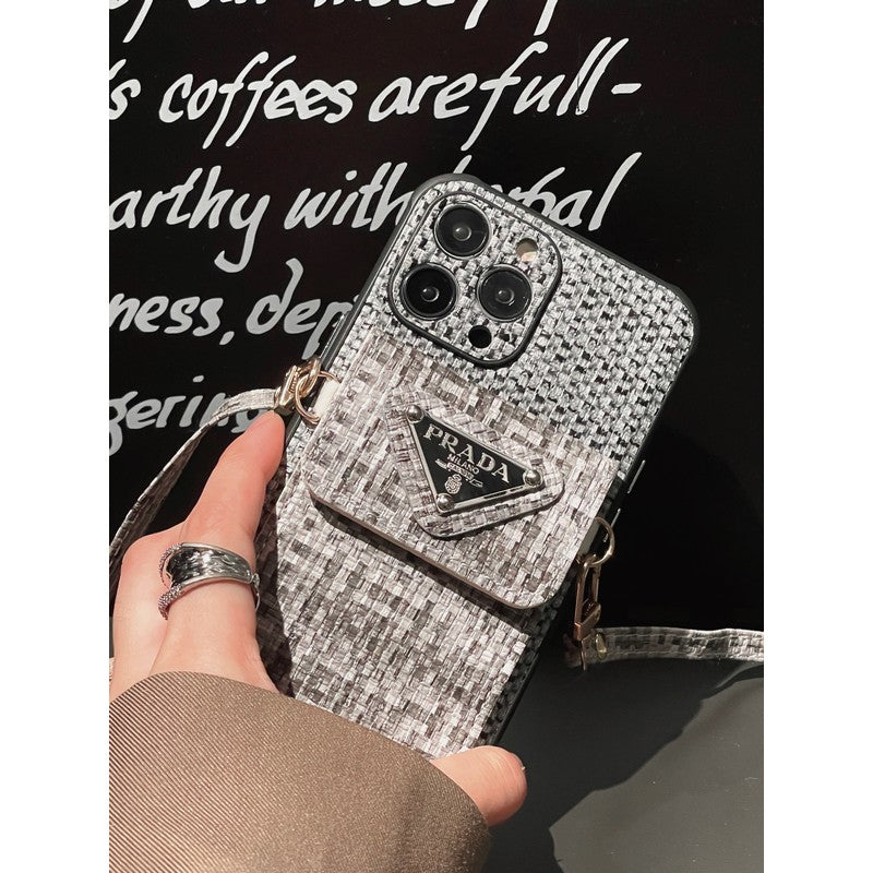 Luksus Weave Card Bag Crossbody iPhone etui