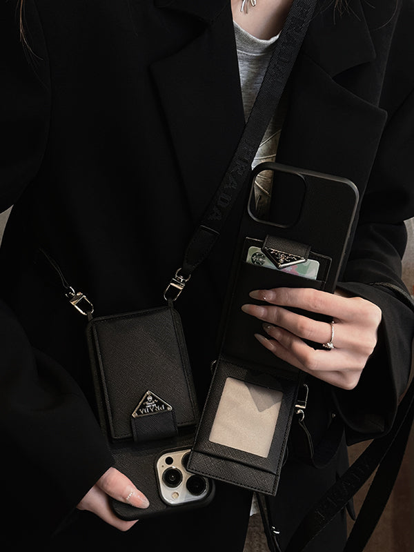 Luxusní crossbody kožené pouzdro na iPhone