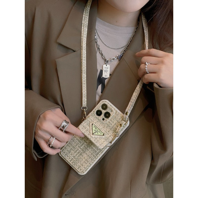 Luksus Weave Card Bag Crossbody iPhone etui