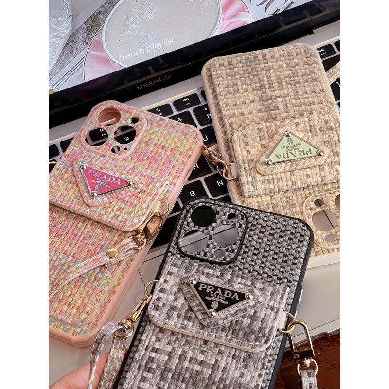 Luksus Weave Card Bag Crossbody iPhone etui