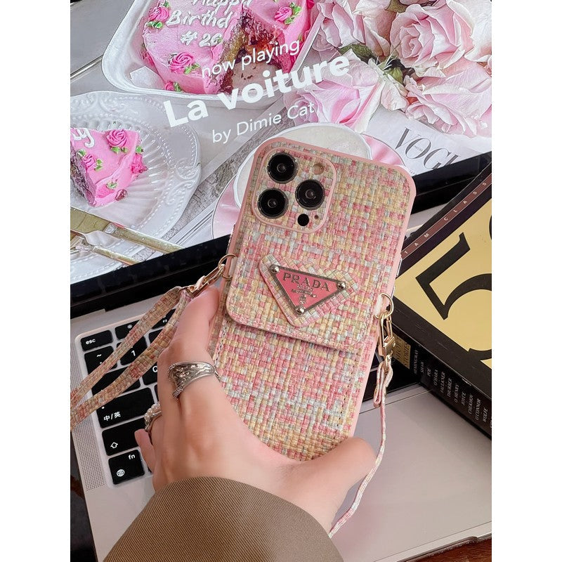 Luksus Weave Card Bag Crossbody iPhone etui