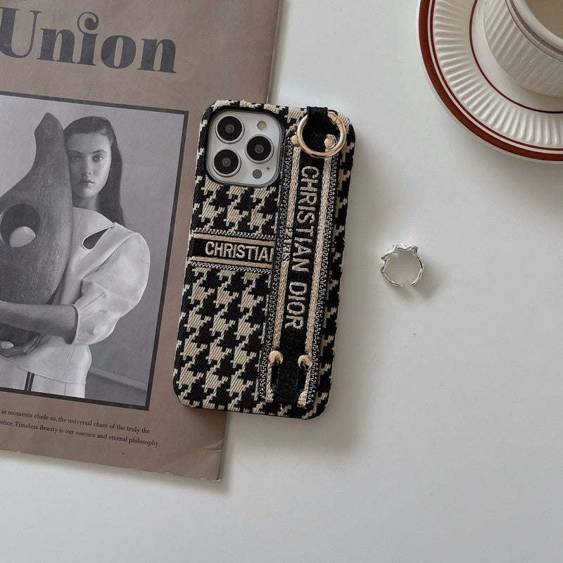 Faisean Cás iPhone Wristband Houndstooth