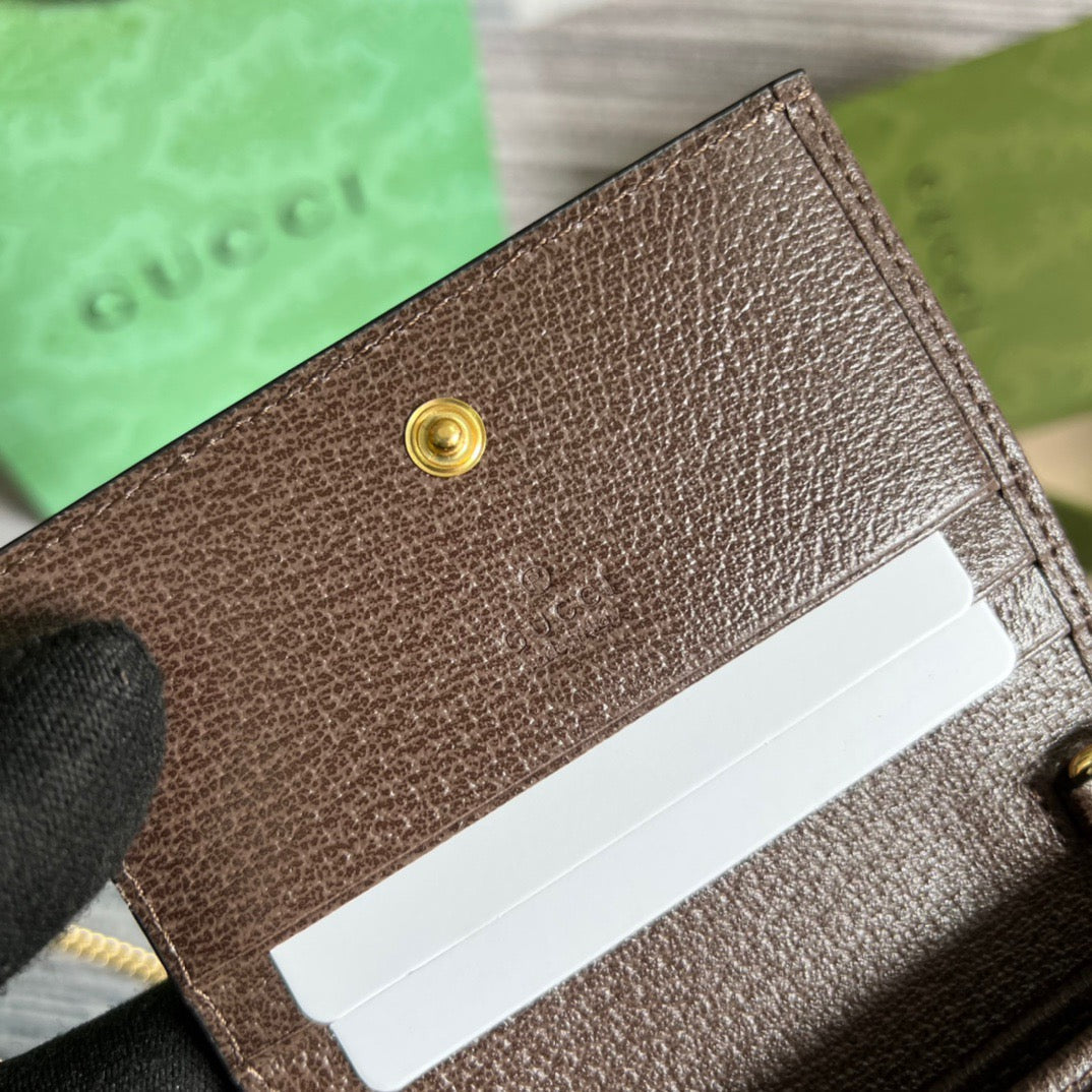 Peněženka Ophidia GG Card Case Supreme Canvas Beige For Women‎ 4,3 palce/11 cm 523155 96IWG 8745