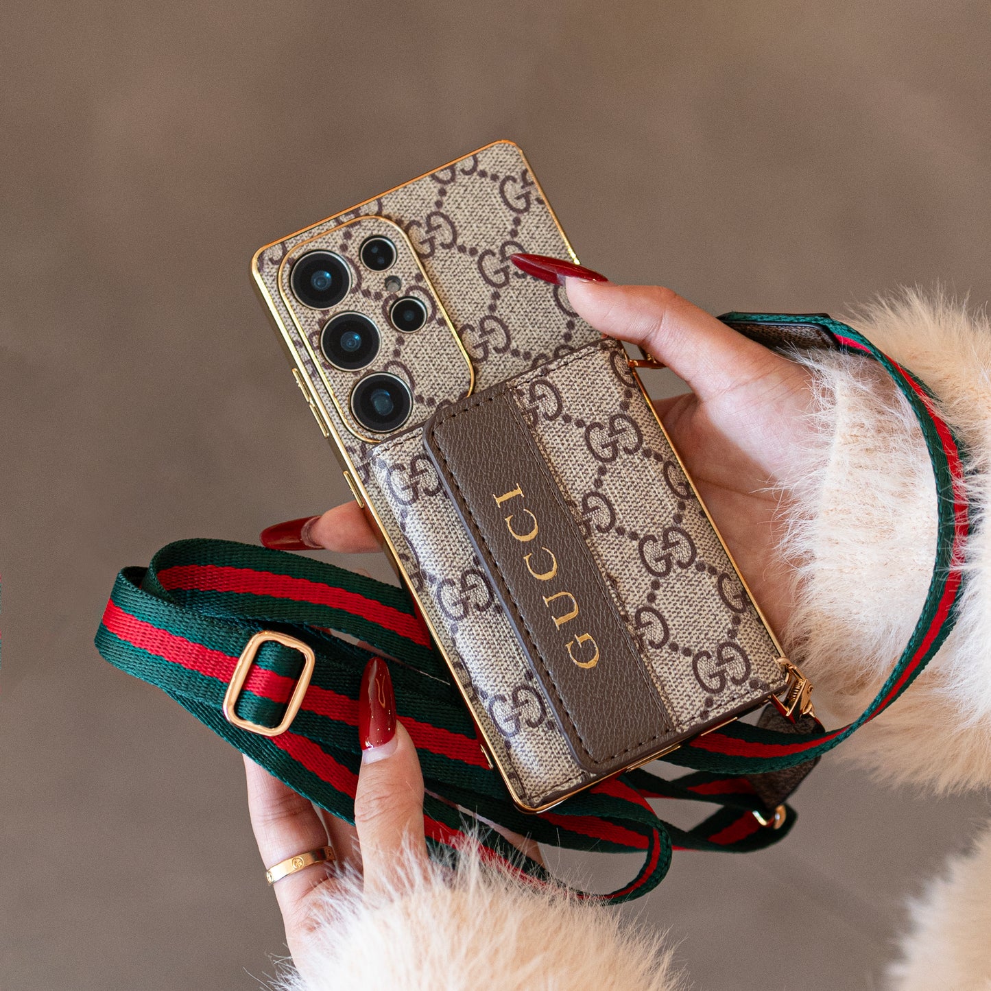 Advanced Leather Samsung Phone Case with Wallet and Strap W.