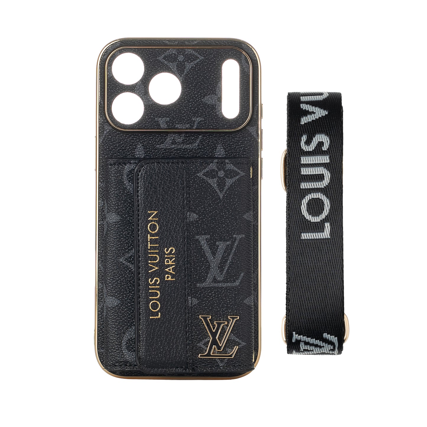 Luxury Stylish iPhone Case with Card Holder & Strap