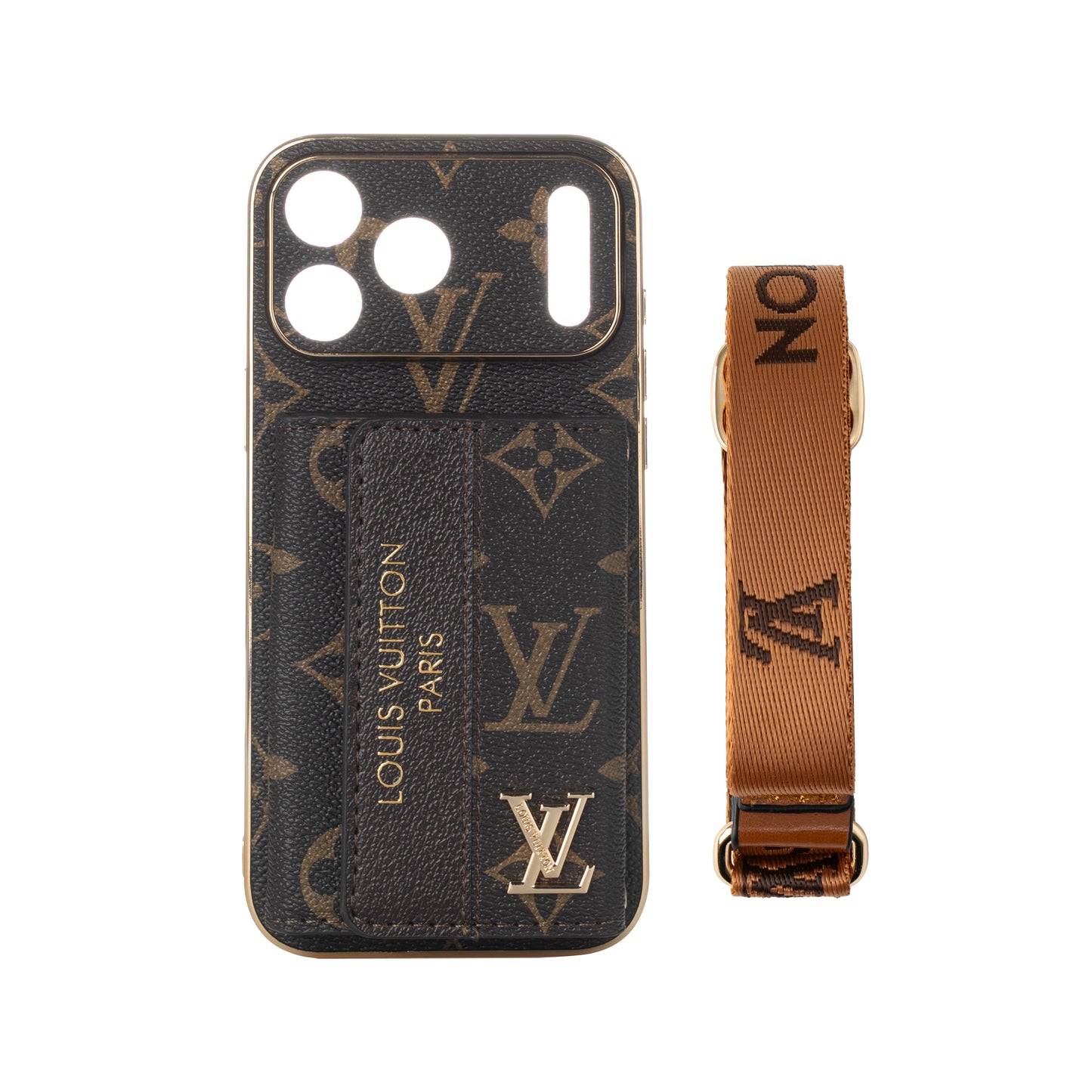 Luxury Stylish iPhone Case with Card Holder & Strap