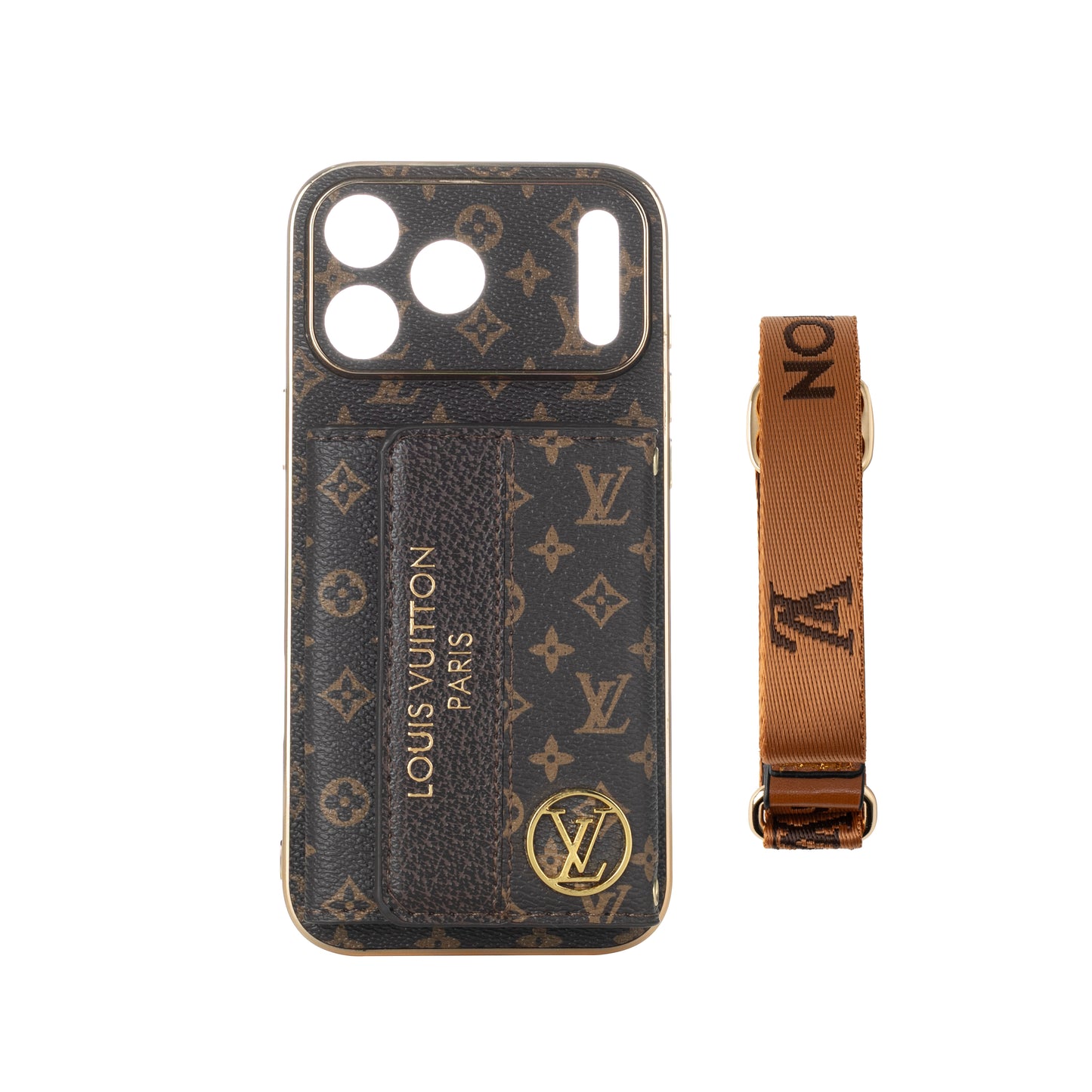 Luxury Stylish iPhone Case with Card Holder & Strap