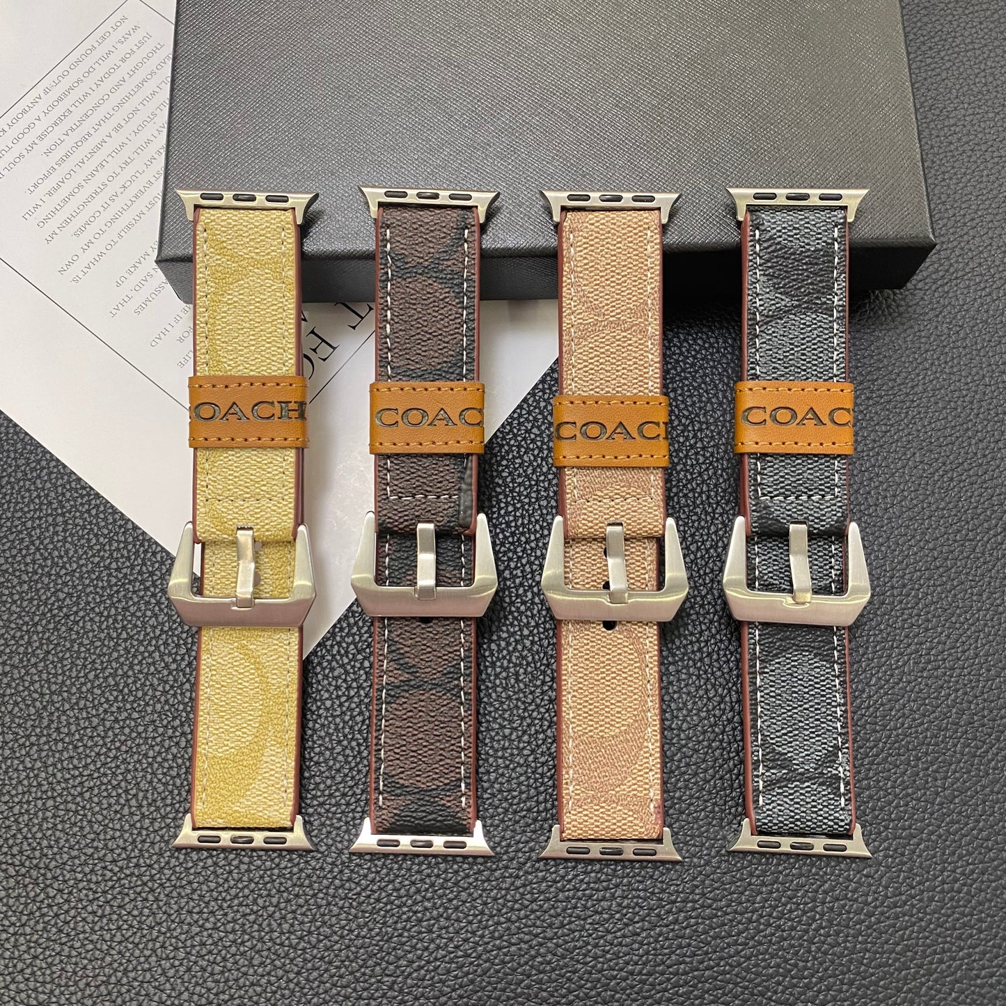 Cóiste Leathar Apple Watch Band Caife-YHK244221710