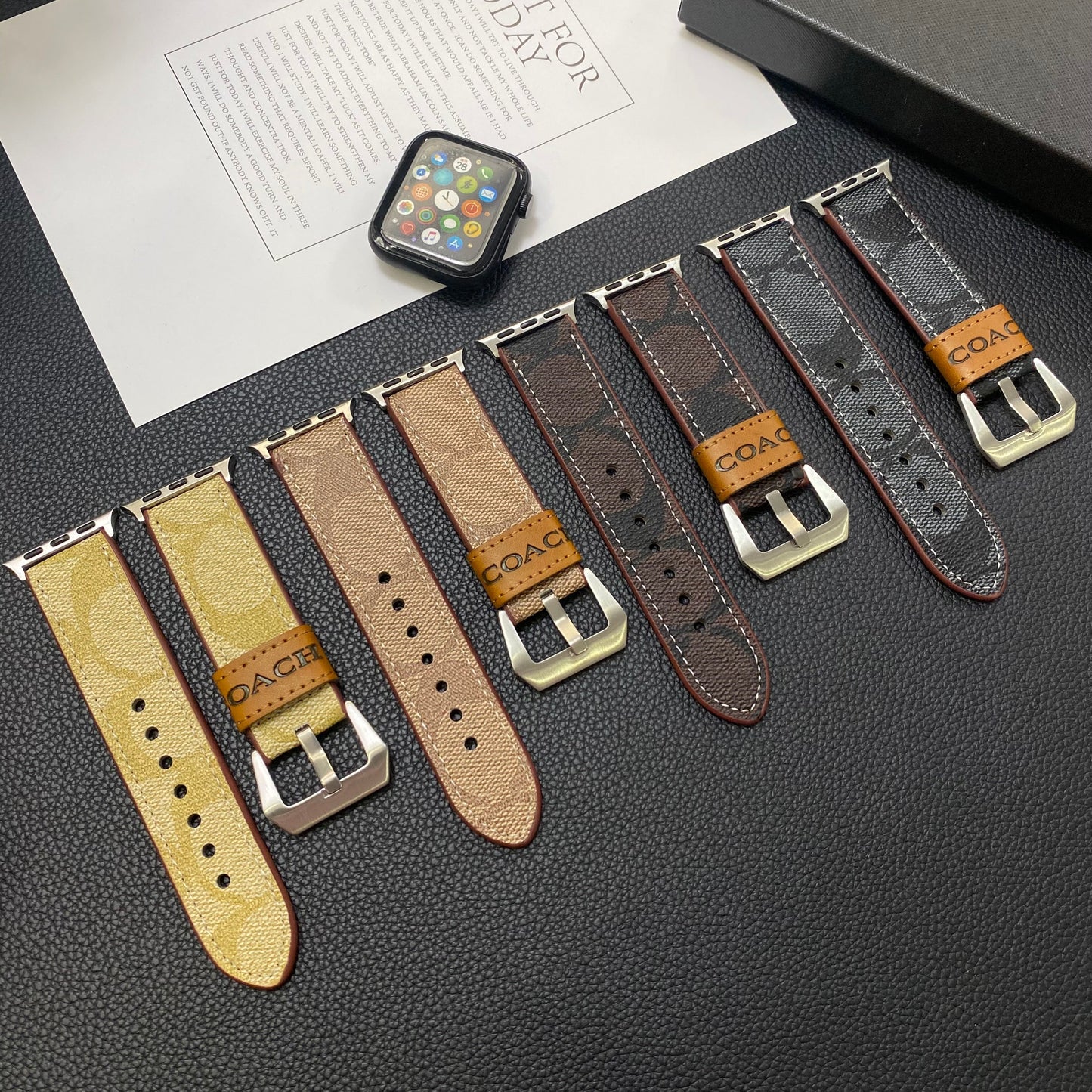 Cóiste Leathar Apple Watch Band Light Brown-YHK244221710