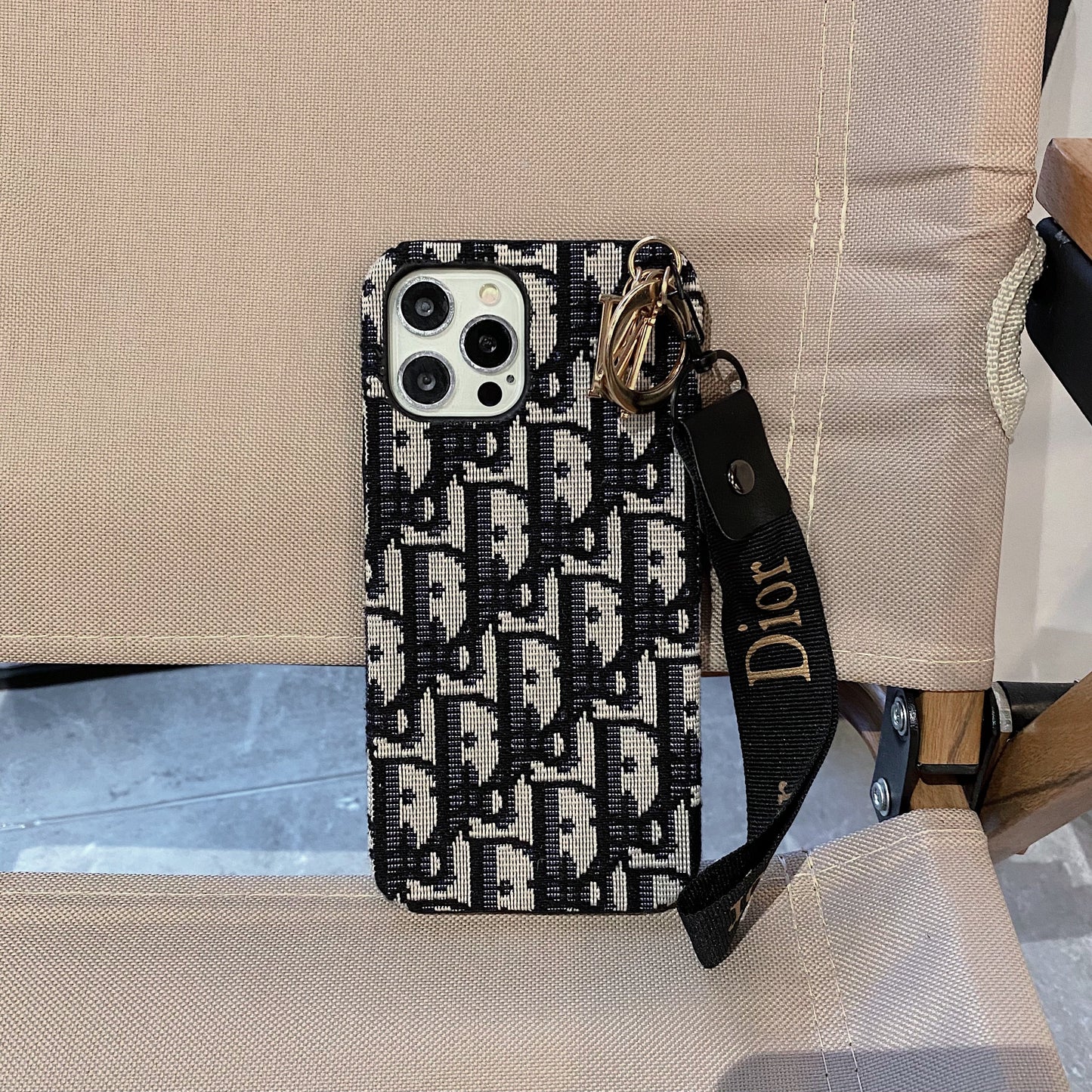 Custodia alla moda per iPhone con cinturino Black-GS240315